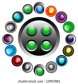 16 different shiny glass icon button. vector