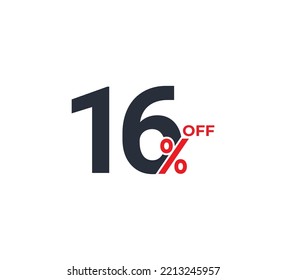 16% Discount Coupon. Sale tags set vector badges template. Sale offer price sign. Special offer symbol. Discount promotion. Discount badge shape. Vector illustration design