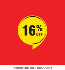 16 discount, Sales Vector badges for Labels, , Stickers, Banners, Tags, Web Stickers, New offer. Discount origami sign banner