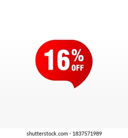 16 discount, Sales Vector badges for Labels, , Stickers, Banners, Tags, Web Stickers, New offer. Discount origami sign banner