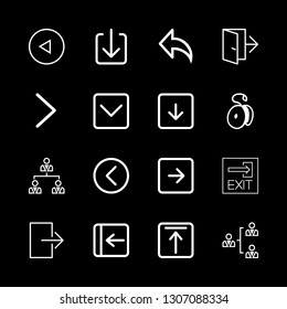 16 down icons with restart and right arrow angle in this set