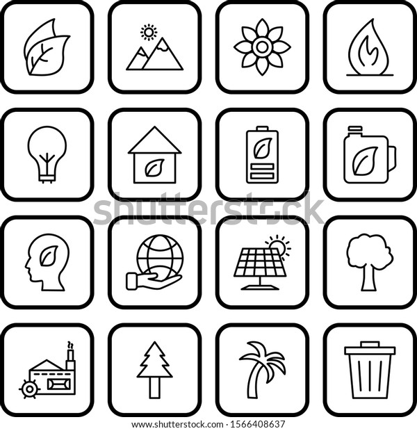 16 Eco
Icons Sheet Isolated On White
Background...
