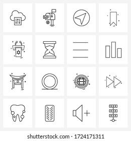 16 Editable Vector Line Icons and Modern Symbols of Jewish; religious; pointer; religion; ribbon Vector Illustration