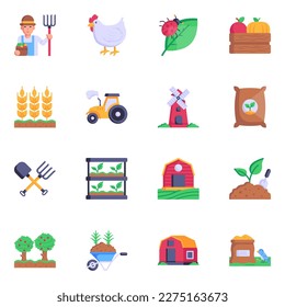 16 Farming Flat Icon Designs

