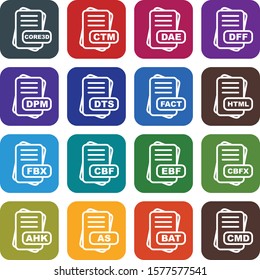  16 File Format Icons Sheet design
