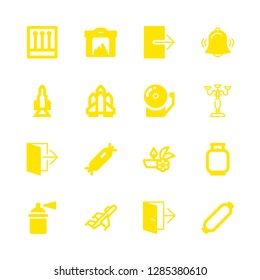 16 fire icons with candles and spacecraft in this set