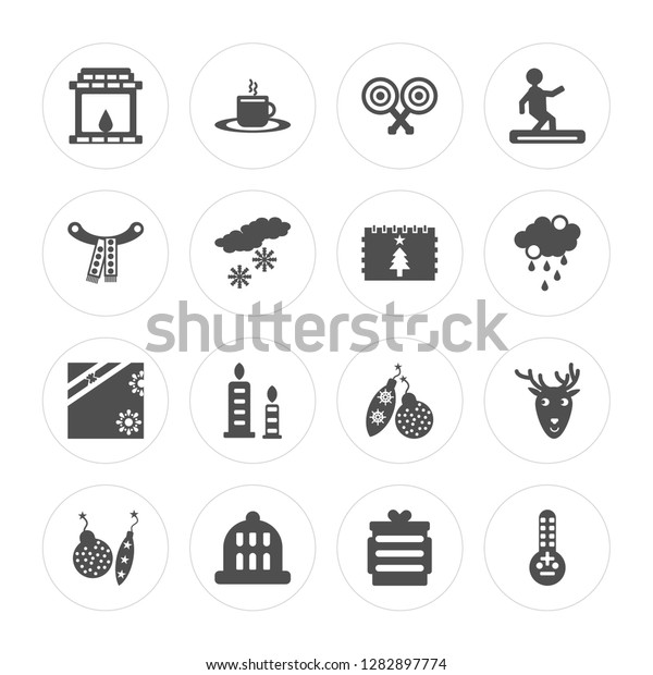 16 Fireplace Hot Drink Winter Hat Stock Vector Royalty Free