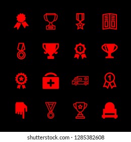 16 first icons with trophy and ambulance in this set