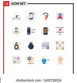16 Flat Color concept for Websites Mobile and Apps pray; heart; accessory; health; headset Editable Pack of Creative Vector Design Elements