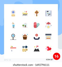 16 Flat Color concept for Websites Mobile and Apps decision; choice; cross; arrow; machine Editable Pack of Creative Vector Design Elements