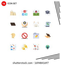 16 Flaches Farbkonzept für Websites Mobile und Apps-Bauweise; Kachel; Dollar; Dach; Bildbearbeitungspaket für kreative Vektorillustration-Design-Elemente