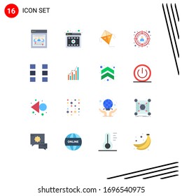 16 Flat Color concept for Websites Mobile and Apps wireframe; ui; kite; layout; target Editable Pack of Creative Vector Design Elements