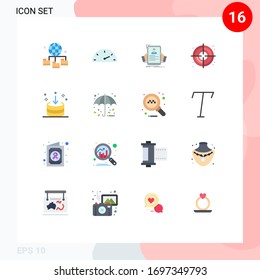 16 Flat Color concept for Websites Mobile and Apps download; direction; employee; process; target Editable Pack of Creative Vector Design Elements