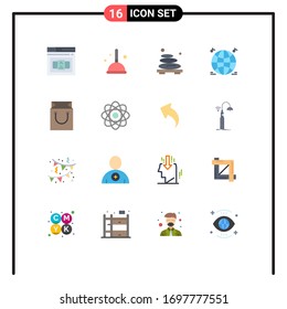 16 Flat Color concept for Websites Mobile and Apps cart; multimedia; hot; music; stone Editable Pack of Creative Vector Design Elements