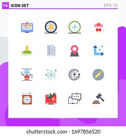 16 Flat Color concept for Websites Mobile and Apps venetian; mask; circle; rose; bouquet Editable Pack of Creative Vector Design Elements