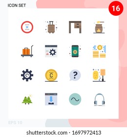 16 Flat Color concept for Websites Mobile and Apps honey; cosmetics; tourist; beauty; interior Editable Pack of Creative Vector Design Elements