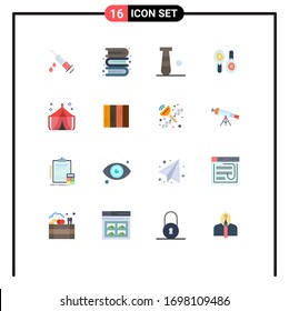 16 Flaches Farbkonzept für Websites Mobile und Apps Entertainment; Rechenleistung; Baseball; Zeichen; Recherche Bearbeitbares Paket von Design-Elementen für kreative Vektorillustration