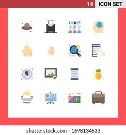 16 Concepto de color plano para los sitios web Mobile y Apps lenguaje corporal; mano; seminario; los dedos; paquete editable global de elementos de diseño de vectores creativos