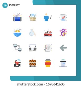 16 concepto de color plano para websites Mobile y Apps board; documento; producto; carta; paquete editable humano de elementos de diseño de vectores creativos