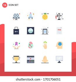 16 Flat Color concept for Websites Mobile and Apps security; key; food; arrow; manual Editable Pack of Creative Vector Design Elements
