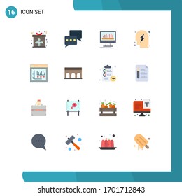 16 Flat Color concept for Websites Mobile and Apps internet; power; processing; strategy; head Editable Pack of Creative Vector Design Elements