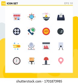 16 Flat Color concept for Websites Mobile and Apps achievement; mail; meeting; inbox; holiday Editable Pack of Creative Vector Design Elements