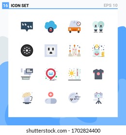 16 concepto de color plano para los sitios web móviles y aplicaciones bloqueadas; luz; no; lápiz; paquete editable de ideas de elementos de diseño de vectores creativos