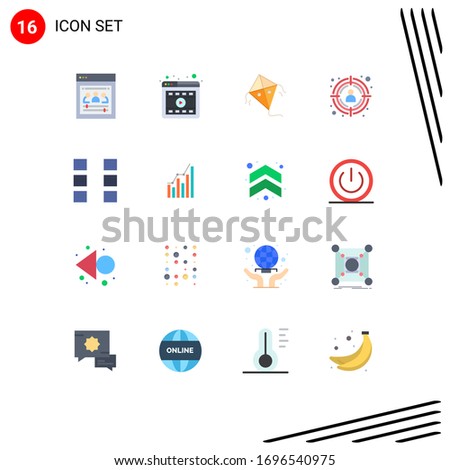 16 Flat Color concept for Websites Mobile and Apps wireframe; ui; kite; layout; target Editable Pack of Creative Vector Design Elements