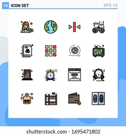 16 Flat Color Filled Line concept for Websites Mobile and Apps file; controller; play; console; game Editable Creative Vector Design Elements