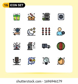 16 Flat Color Filled Line concept for Websites Mobile and Apps plumbing; mechanical; islamic; extractor; memory Editable Creative Vector Design Elements