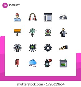 16 Flat Color Filled Line concept for Websites Mobile and Apps brush; walk; communication; movement; user Editable Creative Vector Design Elements
