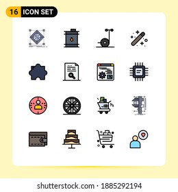 16 concepto de línea llena de color plano para sitios web móviles y aplicaciones adicionales; gráfico; aceite; diseño; Elementos de diseño de vectores creativos editables