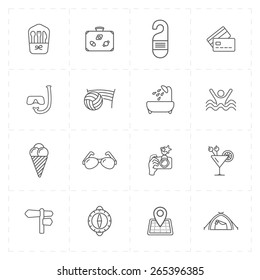 16 flat free travel icons