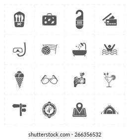 16 flat free travel icons