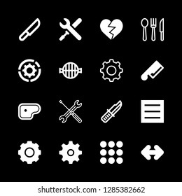 16 fork icons with cutlery and menu in this set
