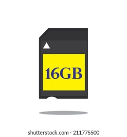 16 GB flash memory card vector. EPS10 