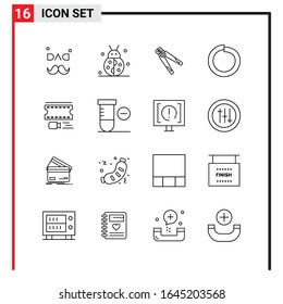 16 Allgemeine Symbole für Webdesign-Druck und mobile Apps. 16 Symbole einzeln auf weißem Hintergrund. 16 Icon Pack.