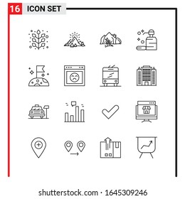 16 Allgemeine Symbole für Webdesign-Druck und mobile Apps. 16 Symbole einzeln auf weißem Hintergrund. 16 Icon Pack.