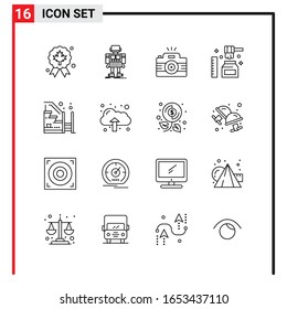 16 Allgemeine Symbole für Webdesign-Druck und mobile Apps. 16 Symbole einzeln auf weißem Hintergrund. 16 Icon Pack.
