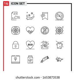 16 Allgemeine Symbole für Webdesign-Druck und mobile Apps. 16 Symbole einzeln auf weißem Hintergrund. 16 Icon Pack.