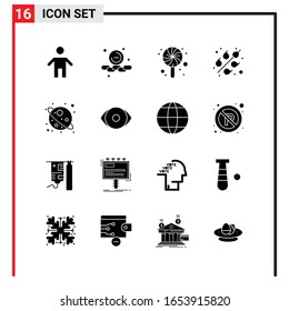 16 iconos generales para diseño de sitios web, aplicaciones impresas y móviles. 16 Símbolos de glifo Señales aisladas en fondo blanco. Paquete de iconos.