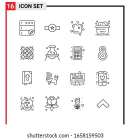 16 General Icons for website design print and mobile apps. 16 Outline Symbols Signs Isolated on White Background. 16 Icon Pack.