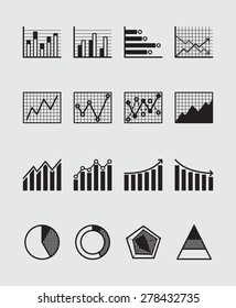 16 Graph icons black
