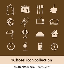 16 hotel icons collection
