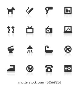 16 hotel related icons for your website of software. Set 1 of 2. Other icon sets in this style are available in my portfolio.