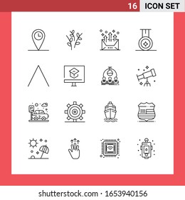 16 Icon Pack Line Style Outline Symbols on White Background. Simple Signs for general designing.