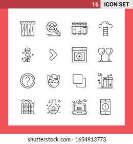 16 Icon Pack Line Style Outline Symbols on White Background. Simple Signs for general designing.