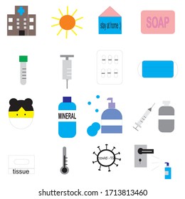 16 icon pack. Medical package icon treatment of corona virus
