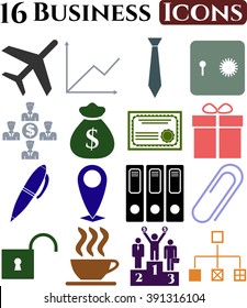 16 icon set. business Icons. Set of web Icons.