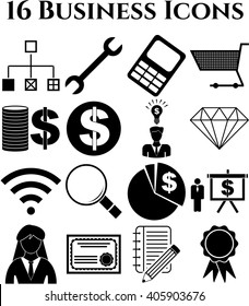16 icon set. business Icons. Minimal Modern.